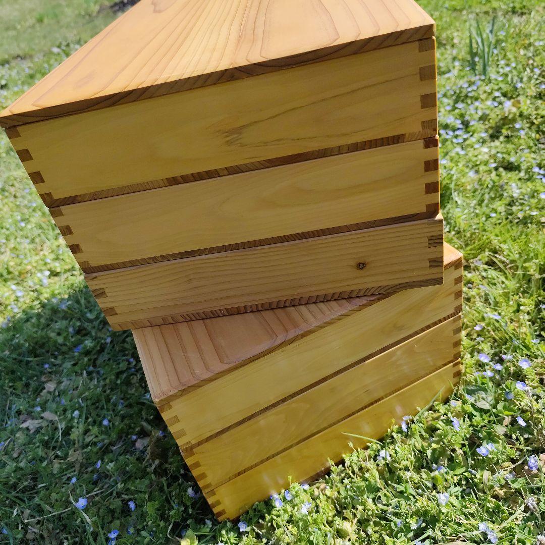 餅箱 ばんじゅう 木箱 3段×2個セット 古道具 昭和レトロ 3箱もろぶた