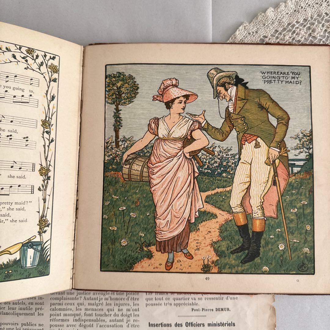 稀少アンティーク美しい挿絵のイギリス絵本　洋書　古書ジャンクジャーナル児童書