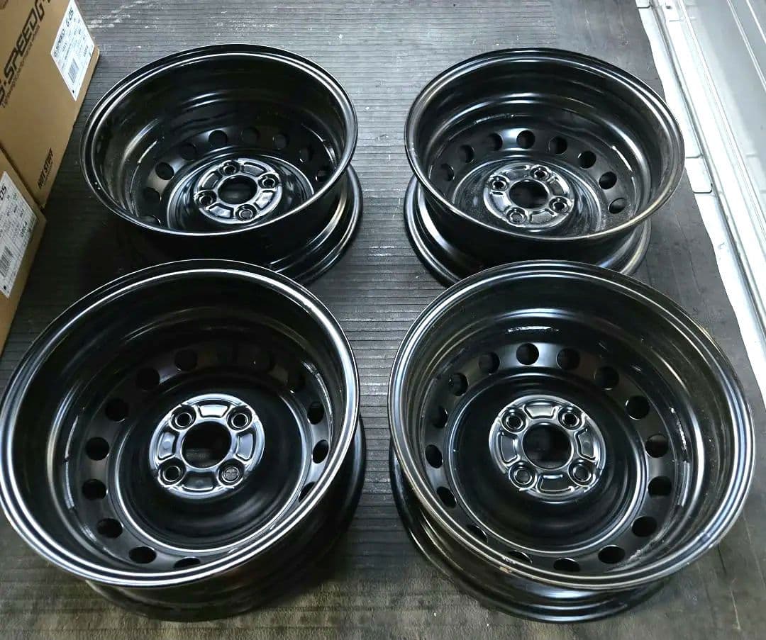 スチールホイール 14×5.5J PCD100 4穴 黒鉄チン プロボックス他