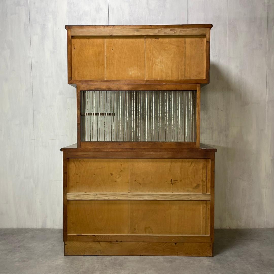 ヴィンテージ カップボード モールガラス 食器棚 収納 飾り棚 ビンテージ