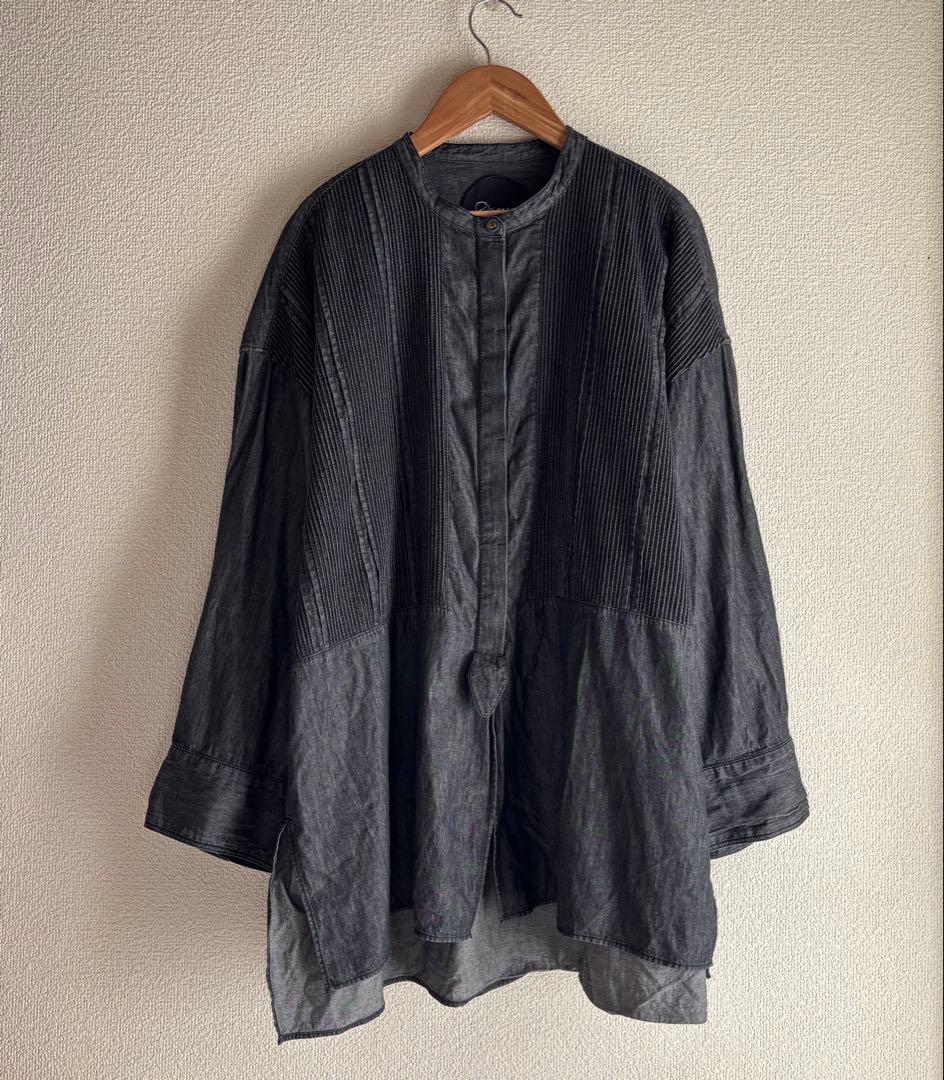 フィータ　Trinity ブラックデニムシャツ　ピンタック　ブザム　トリニティ