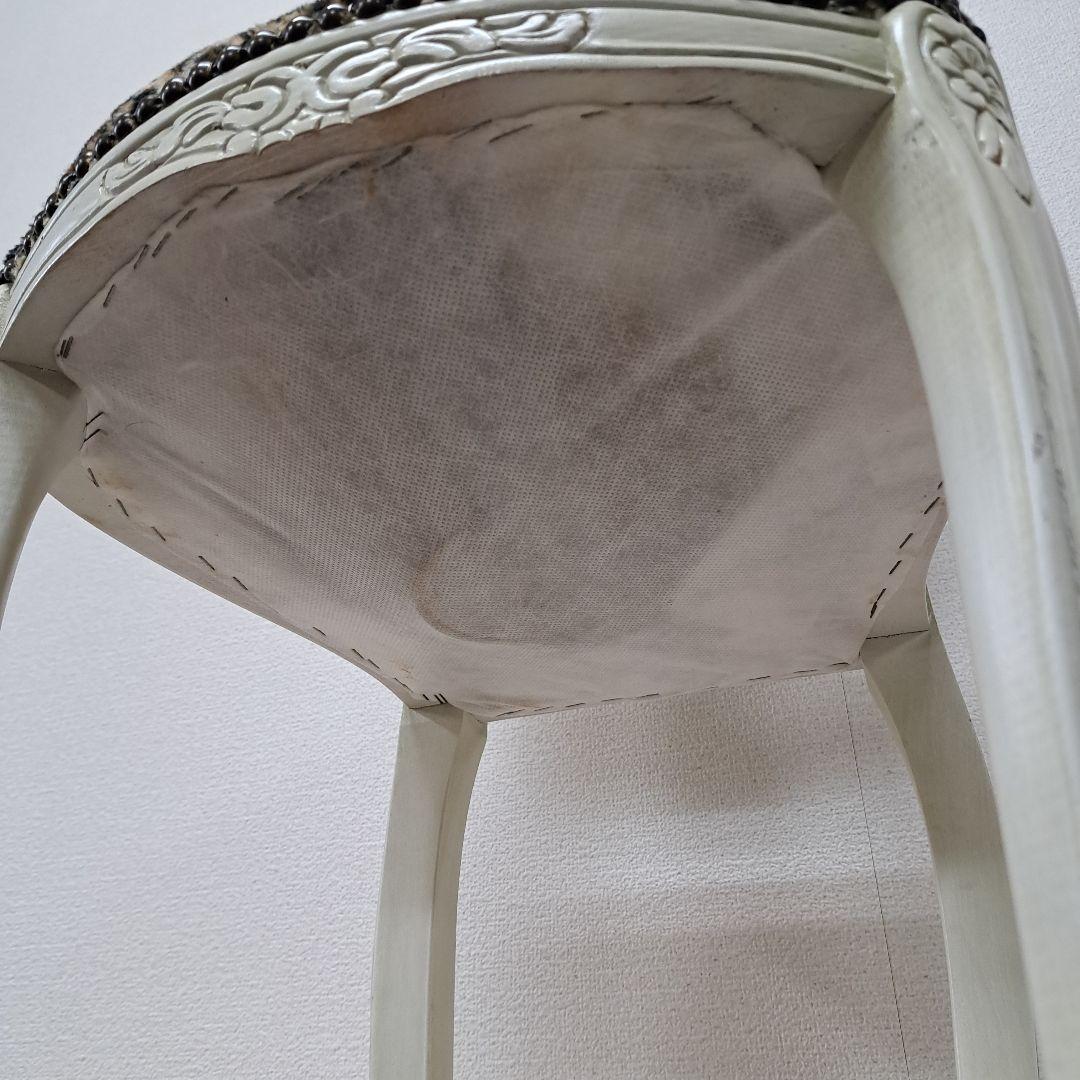 ♡アンティーク　ヒョウ柄 猫脚ダイニングチェア ♡