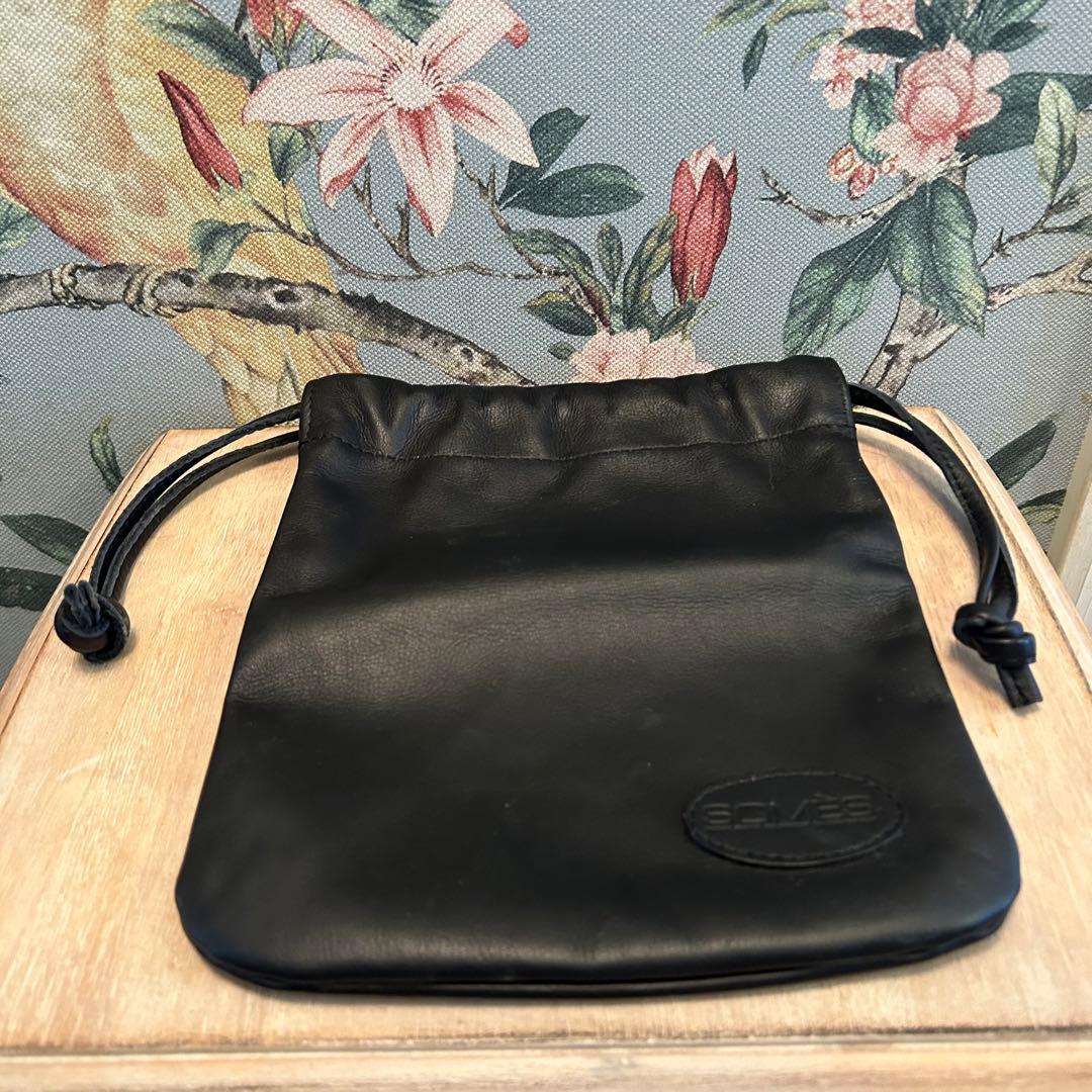 ソメスサドル　ポーチ　革②　巾着　ブラック