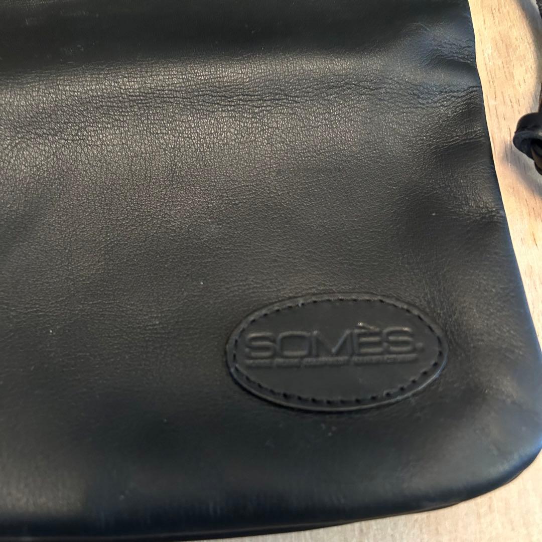 ソメスサドル　ポーチ　革②　巾着　ブラック