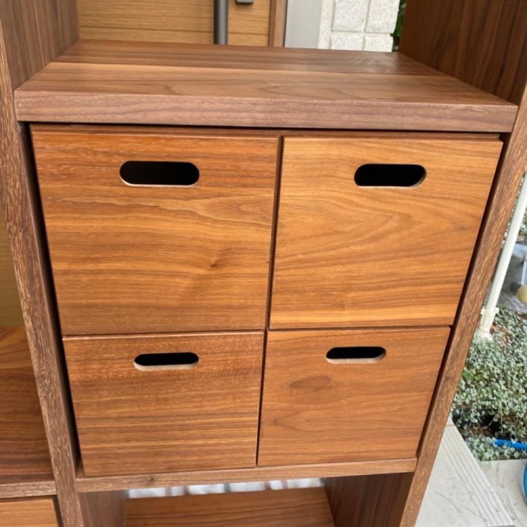 無印良品　スタッキングシェルフ3×2 スタッキングチェストセット　ウォールナット