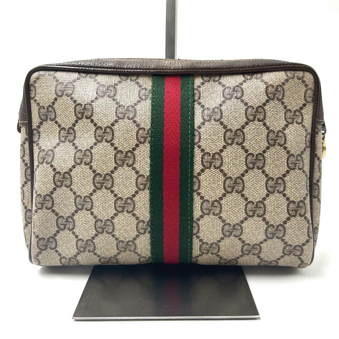 GUCCI グッチ　GG柄　セカンドバッグ　シェリーライン　PVCレザー