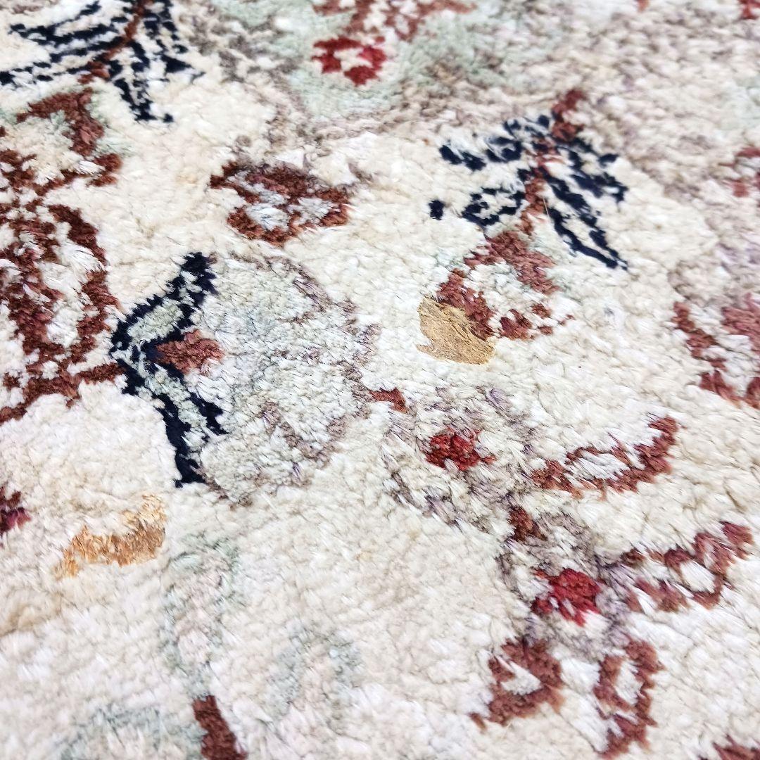 Y3248 中国シルク絨毯 シルク100% 手織り150段 大判3m越え