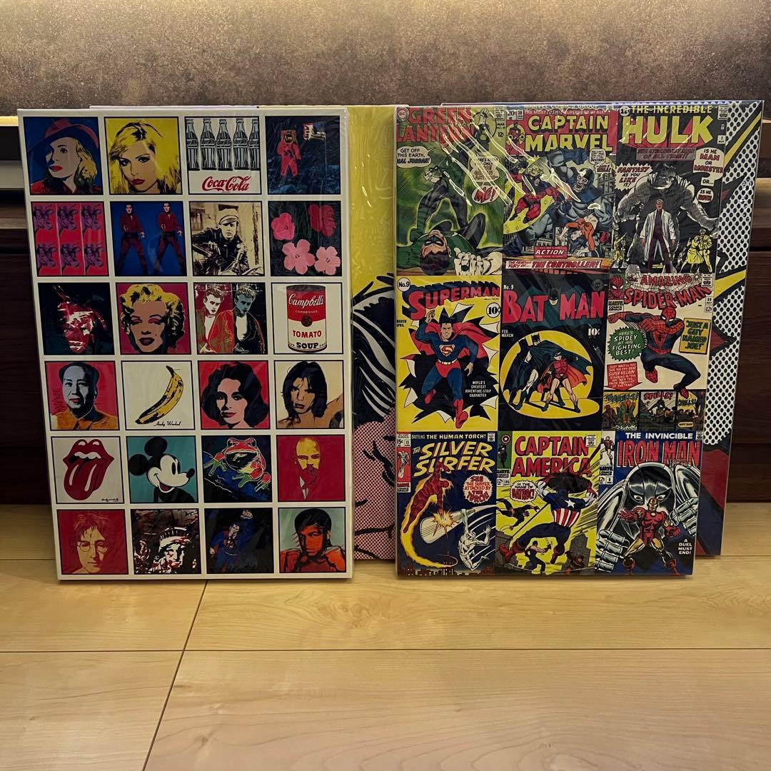 【ビンテージ品】大判　ポップアートパネル　4枚セット　32.5cm×49.5cm