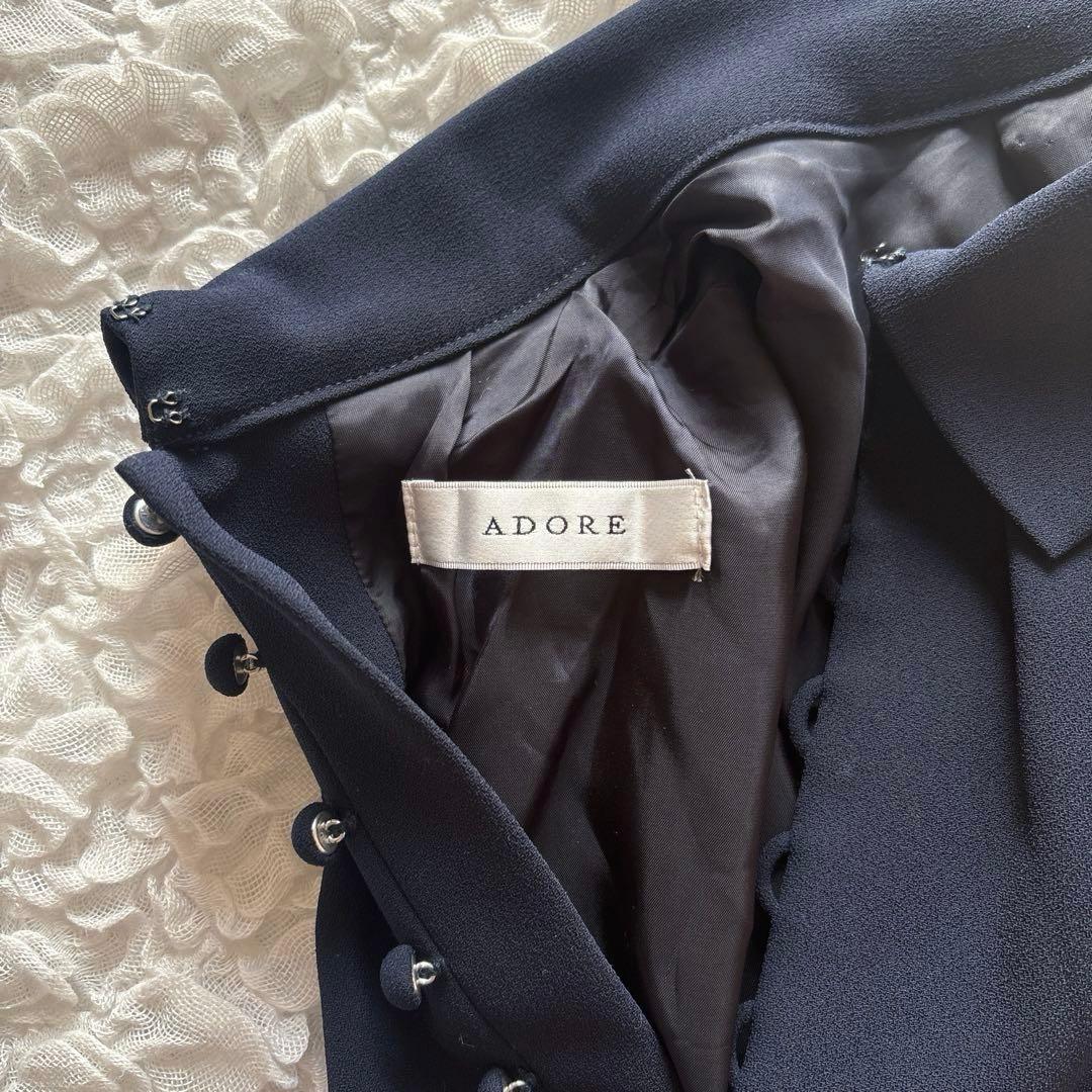 【美品】 ADORE ワンピース ネイビー ワンピース セレモニー 日本製