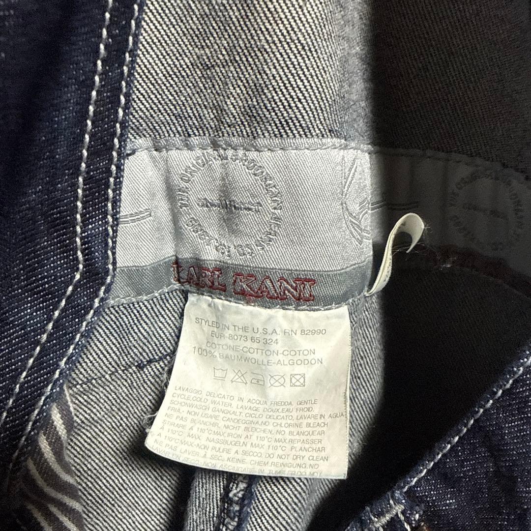 00s KARL KANI デニムオーバーオール メタルプレート 刺繍 ビック