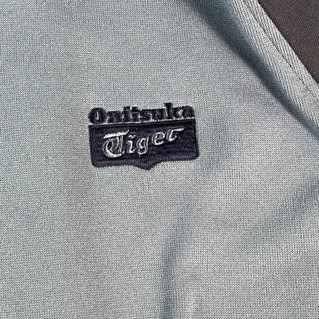 Onitsuka Tiger トラックジャケット　ジャージ　刺繍ロゴ　ネイビー