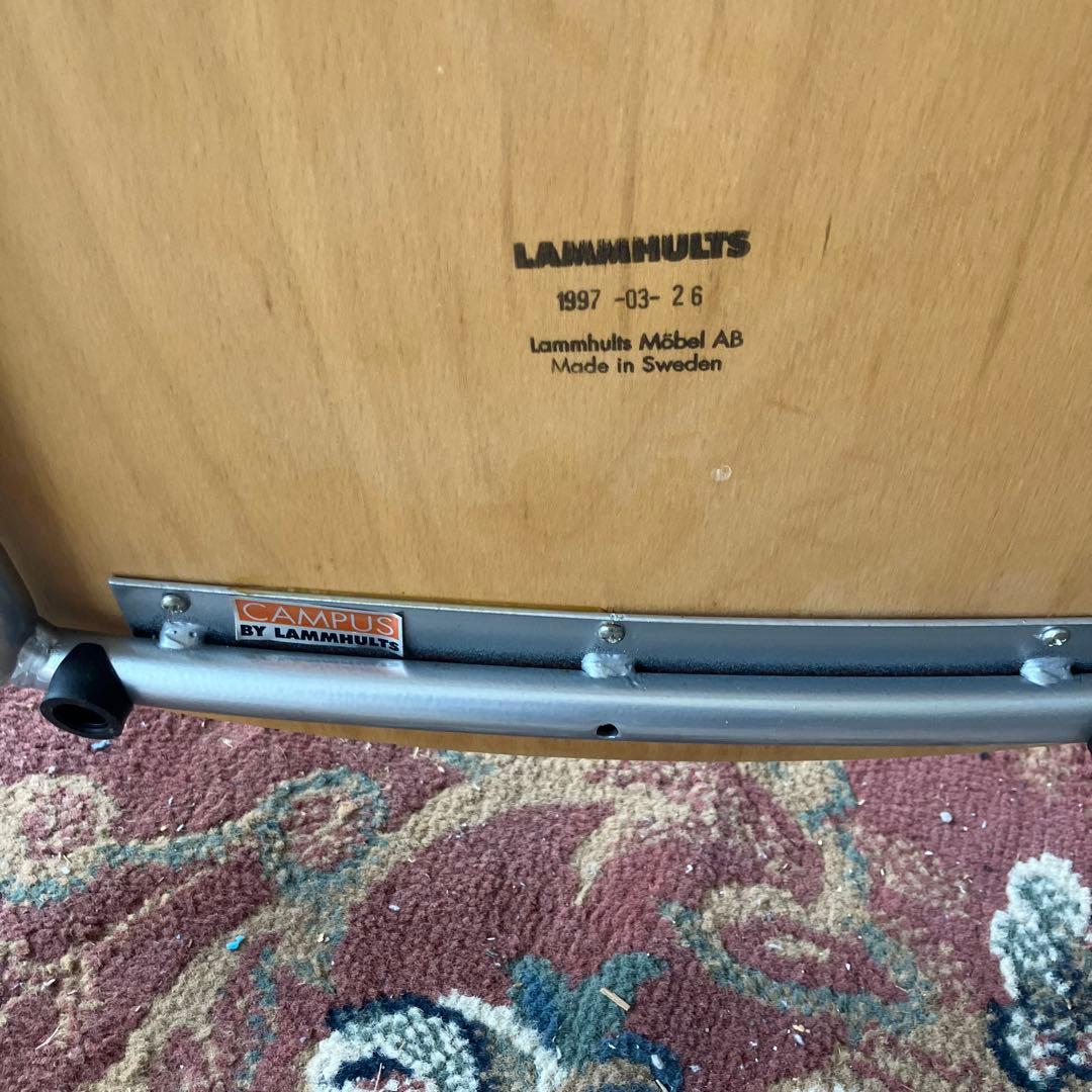 ④ 北欧レトロ ラムホルツ キャンパス プライウッドチェア 2脚セット