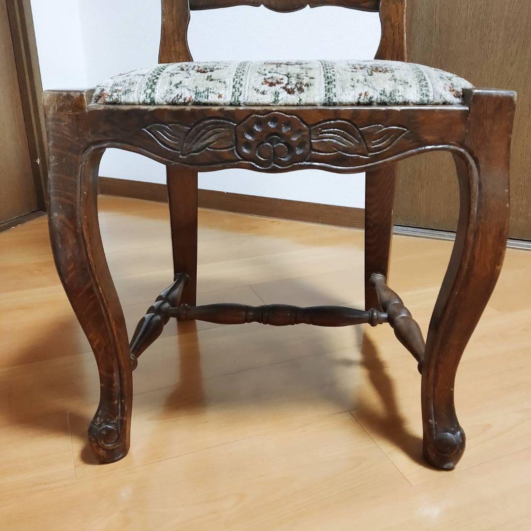 木製 アンティークデスクチェア ヴィンテージ 椅子 海外輸入家具 東欧製 猫脚