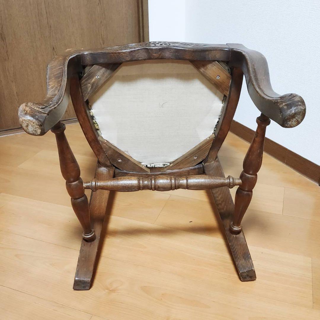 木製 アンティークデスクチェア ヴィンテージ 椅子 海外輸入家具 東欧製 猫脚