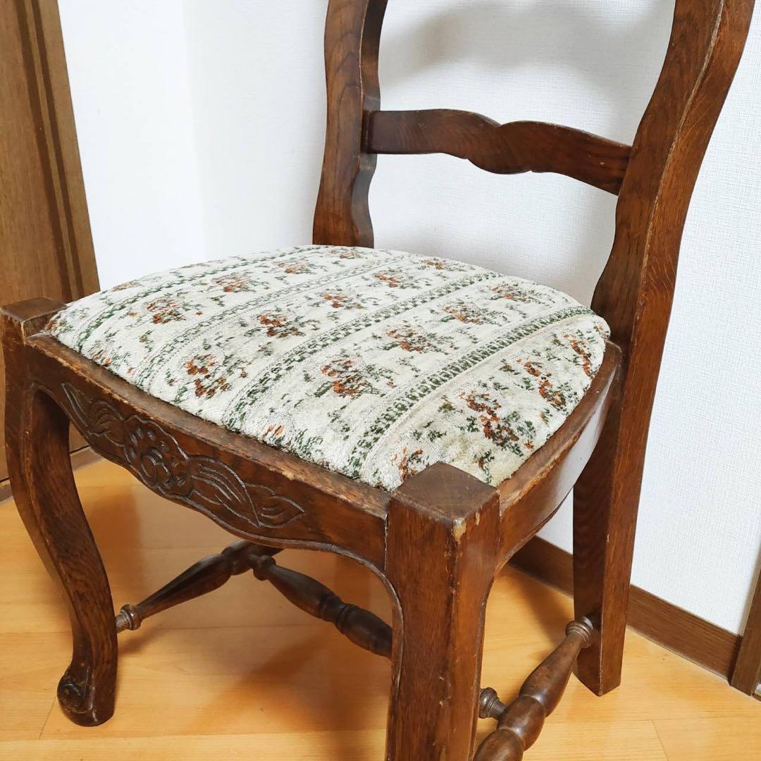 木製 アンティークデスクチェア ヴィンテージ 椅子 海外輸入家具 東欧製 猫脚