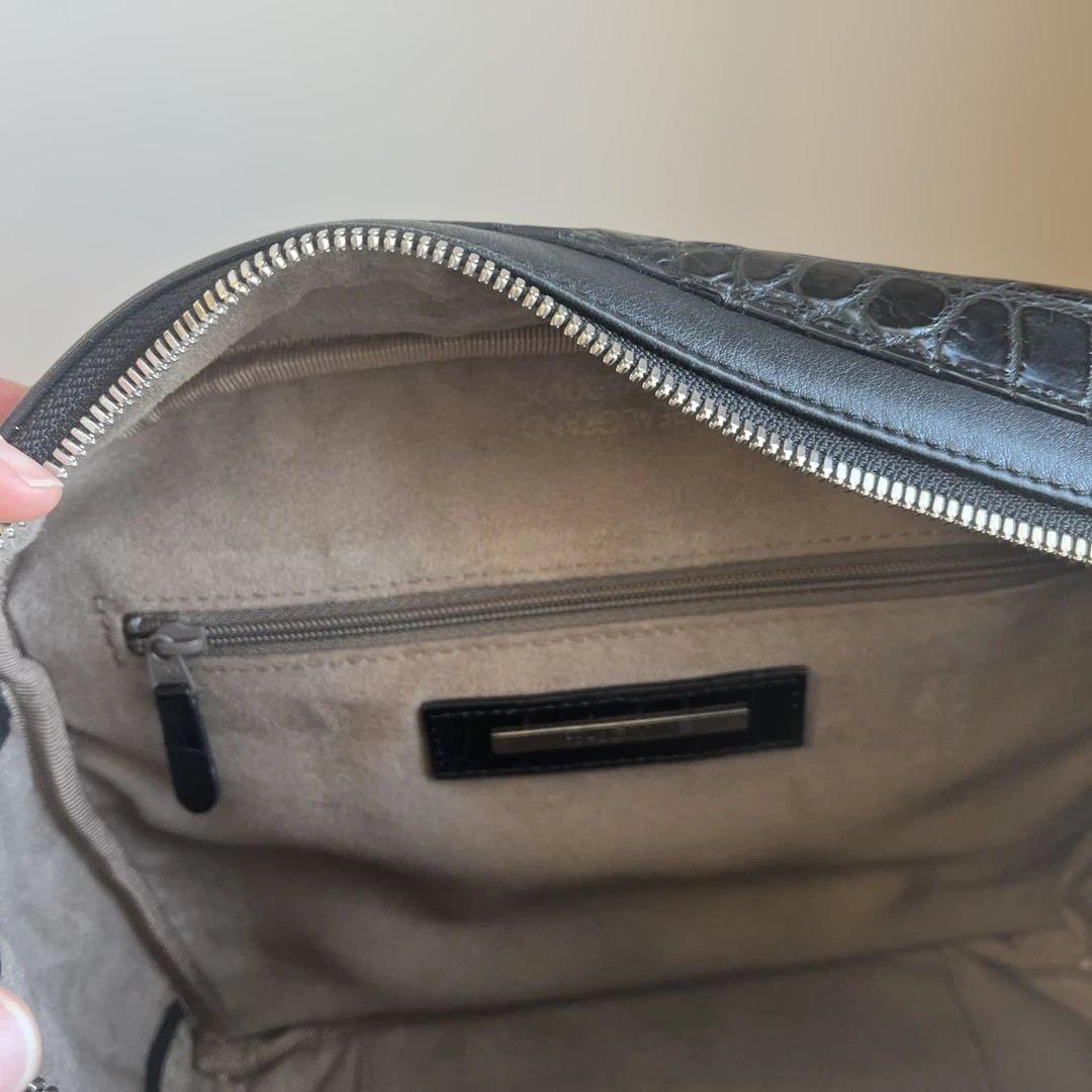 BEAUGRAND ボーグラン　クロコ　ハンドバッグ ブラック