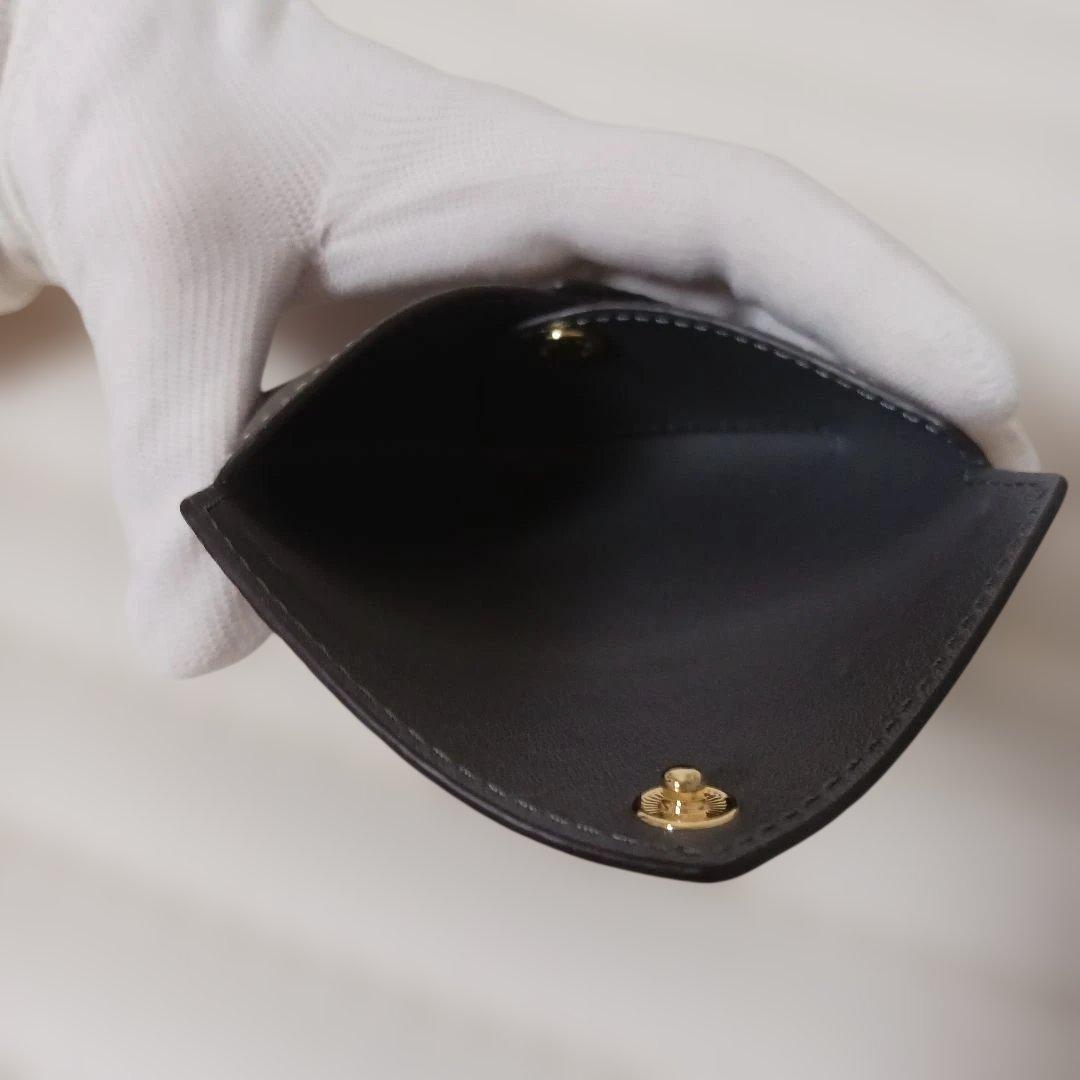 3032【未使用級】ボナベンチュラレザーエンベロープカードケース　グレー