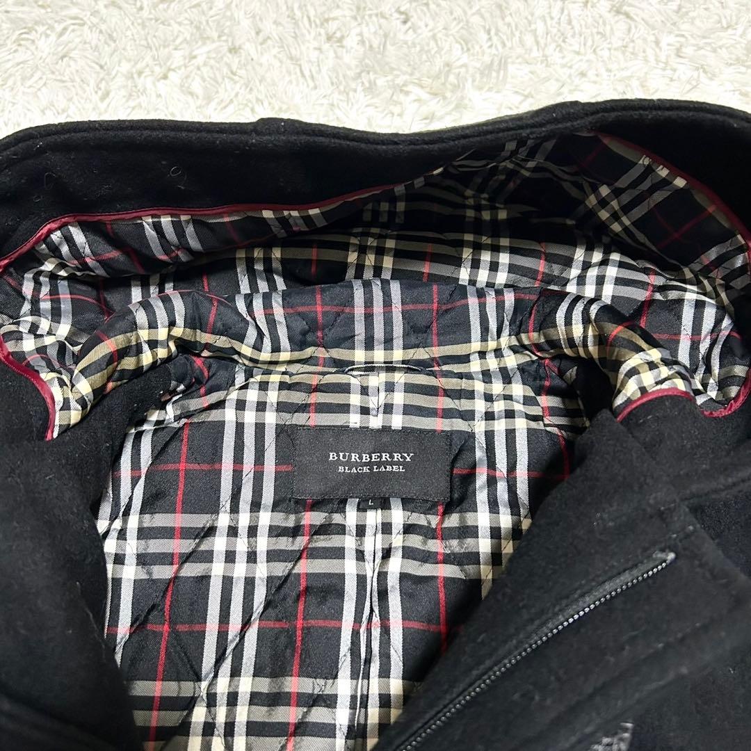バーバリーブラックレーベル　ダッフルコート　裏地キルティング　ブラック　L相当