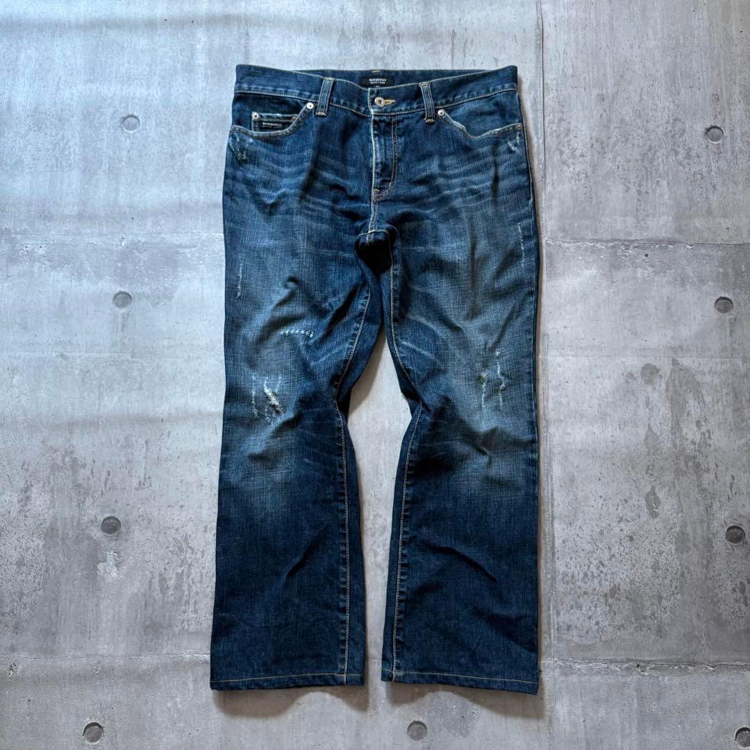 パンツ 00s BURBERRY BLACK LABEL flare jeans y2k