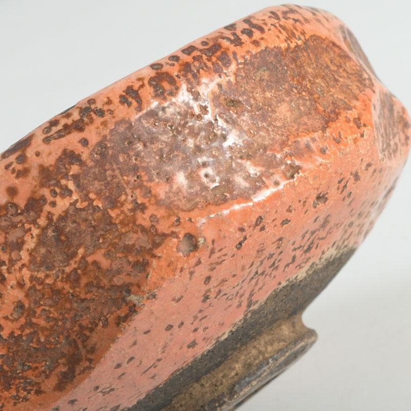 茶道具　芳幽軒　加藤石春作　赤楽茶碗　共布共箱　V　9429