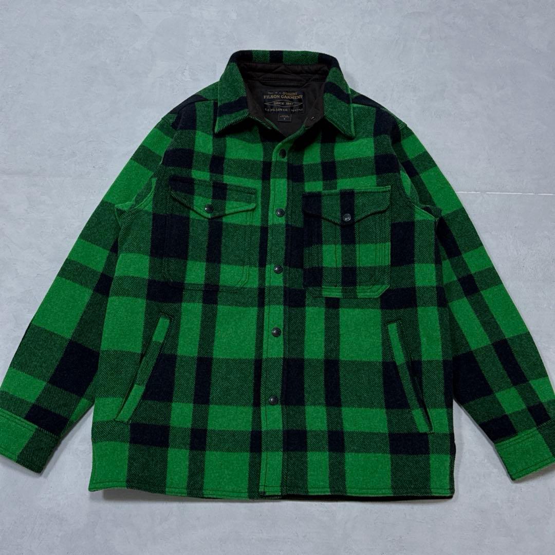 希少未使用 FILSON マッキーノ ジャックシャツ アシッドグリーン ブラック