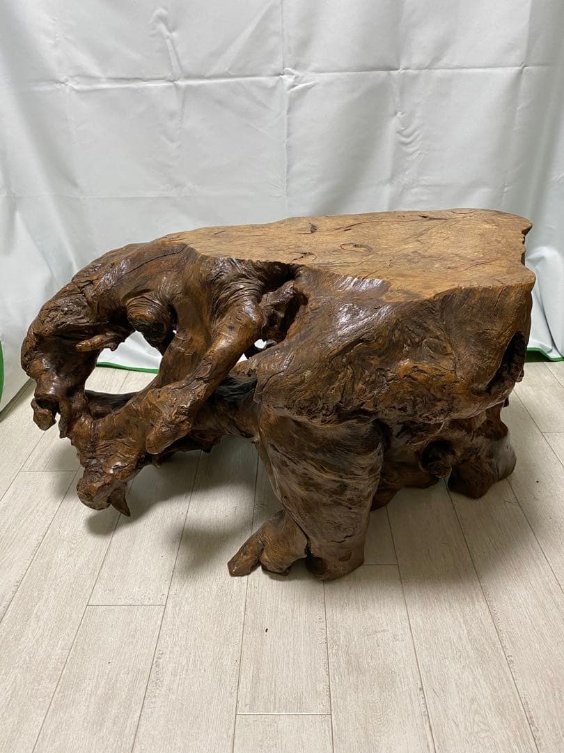 【一点物】天然木 根卓 無垢材 ローテーブル 座卓 飾り台 花台 古道具 古民家