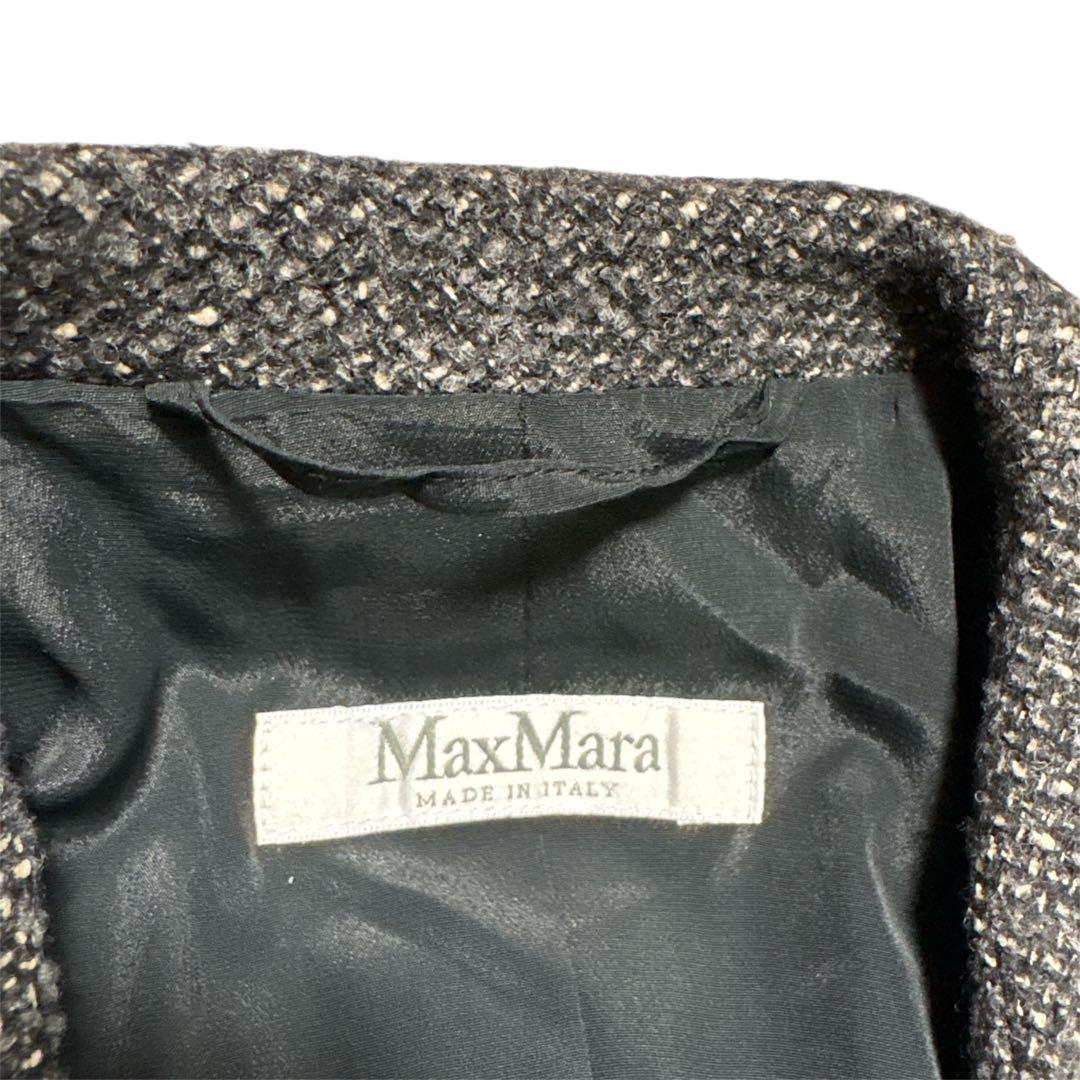 【新品・タグ付き】MaxMara ツイードテーラードジャケット　シルク混　42