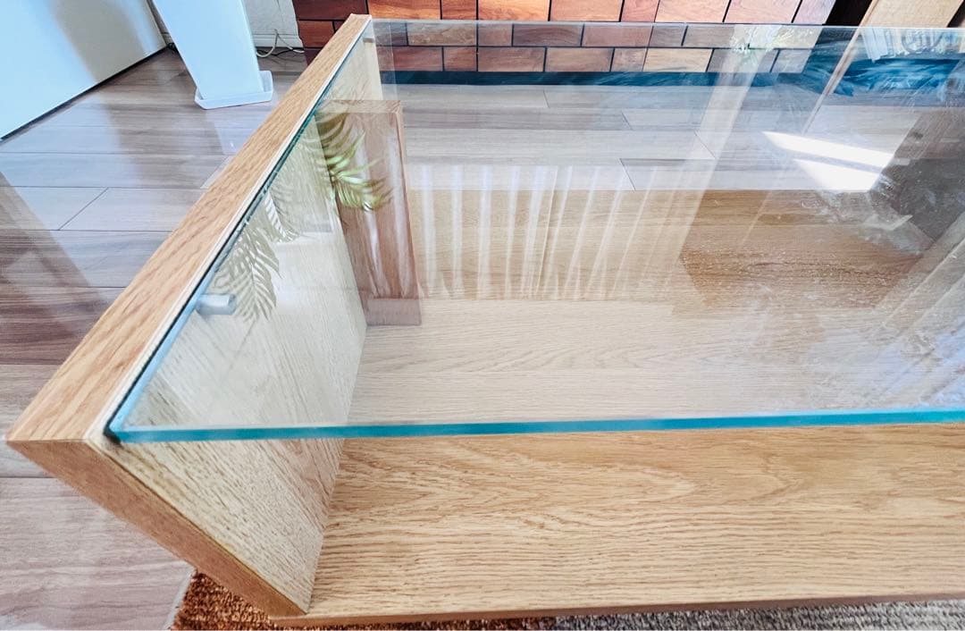 【引取限定】IDC大塚家具　木製ローテーブル110cm 、モーブル、北欧風