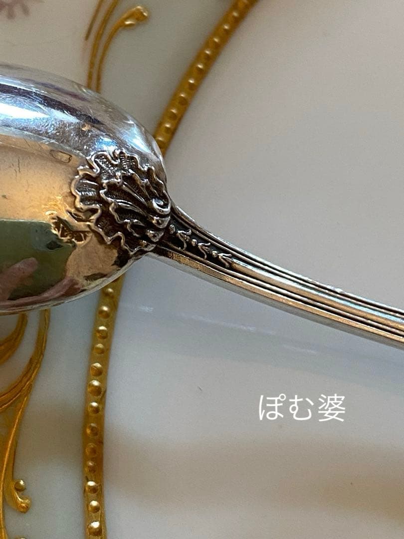 【ピュイフォルカ】純銀スプーン／アイスクリーム３本＋コーヒー２本「ポンパドール」