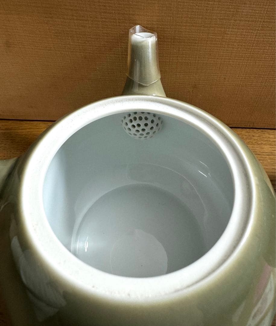 400 深川製磁　百年庵　石灰釉　急須器　未使用品　共箱　栞