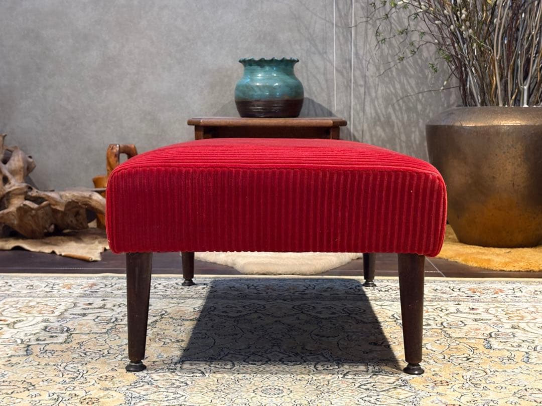 コーデュロイ 2人掛けソファ 2Pソファ オットマン アンティーク nY