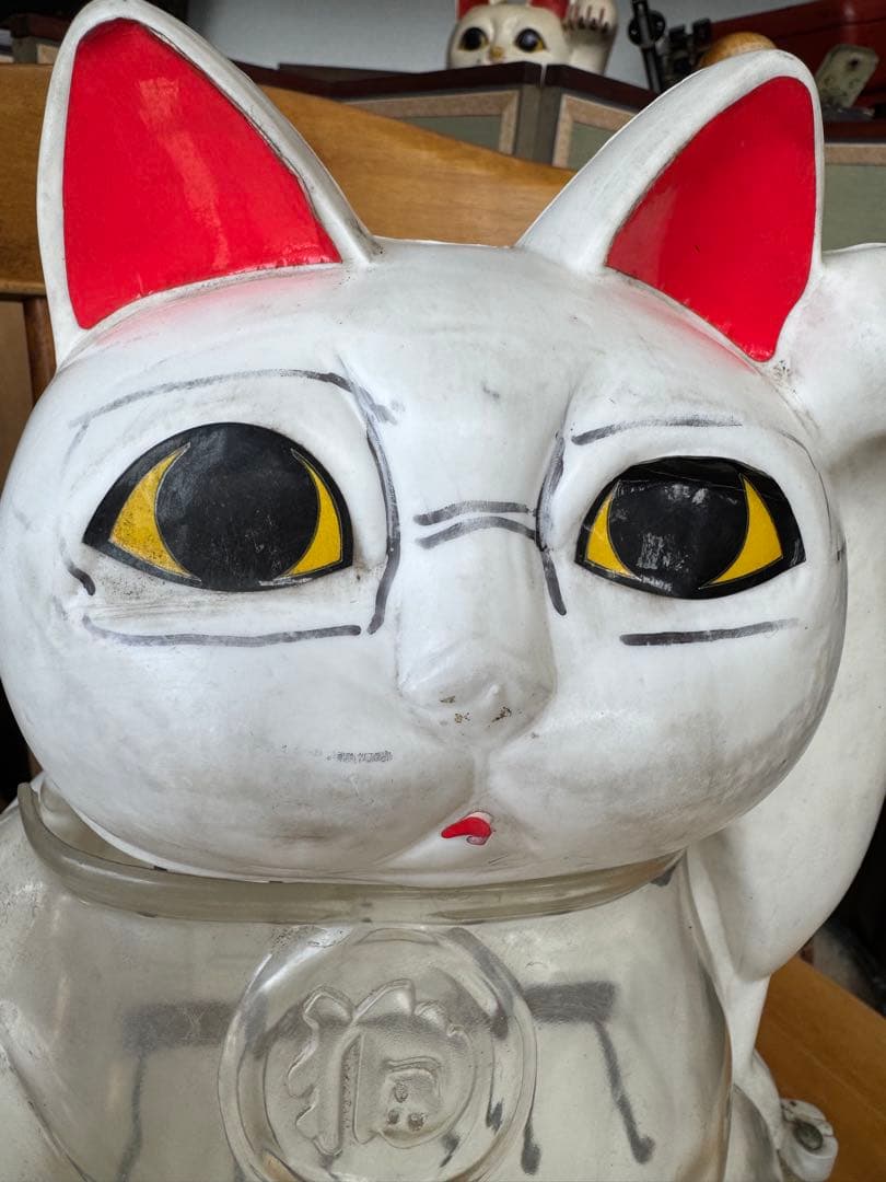 貝印ツメキリ　招き猫　ディスプレイケース 貯金箱　昭和レトロ