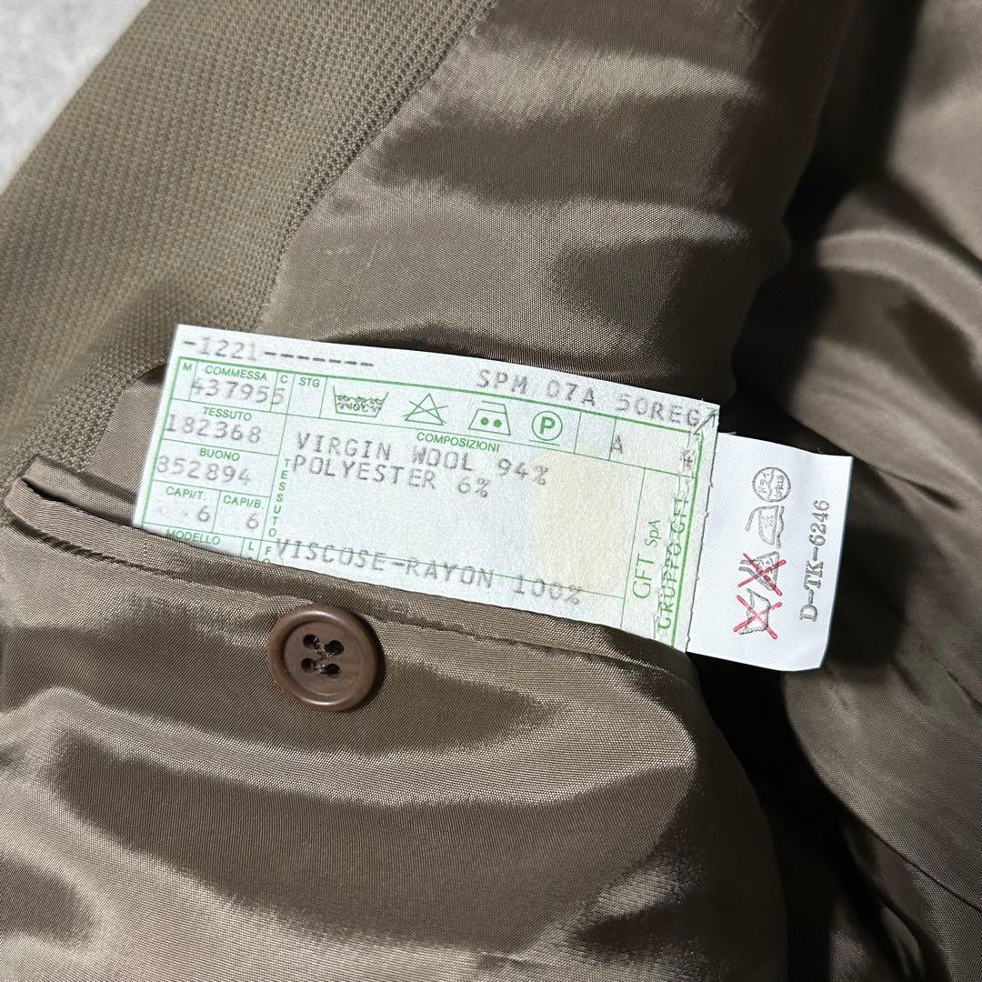 90s 美品 Giorgio Armani ウール ベージュ ストライプ