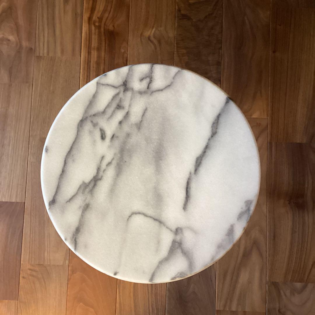 大理石と金属製のクラシックテーブル　花台　フラワースタンド