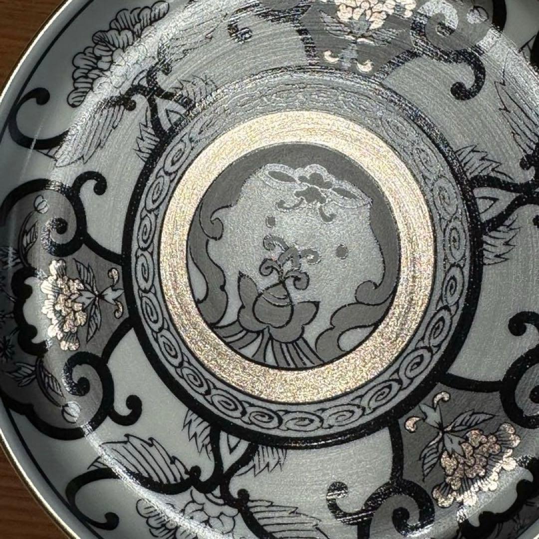 JAPAN  古伊万里草花紋 プラチナ 銘々皿 19cm和皿セット☆