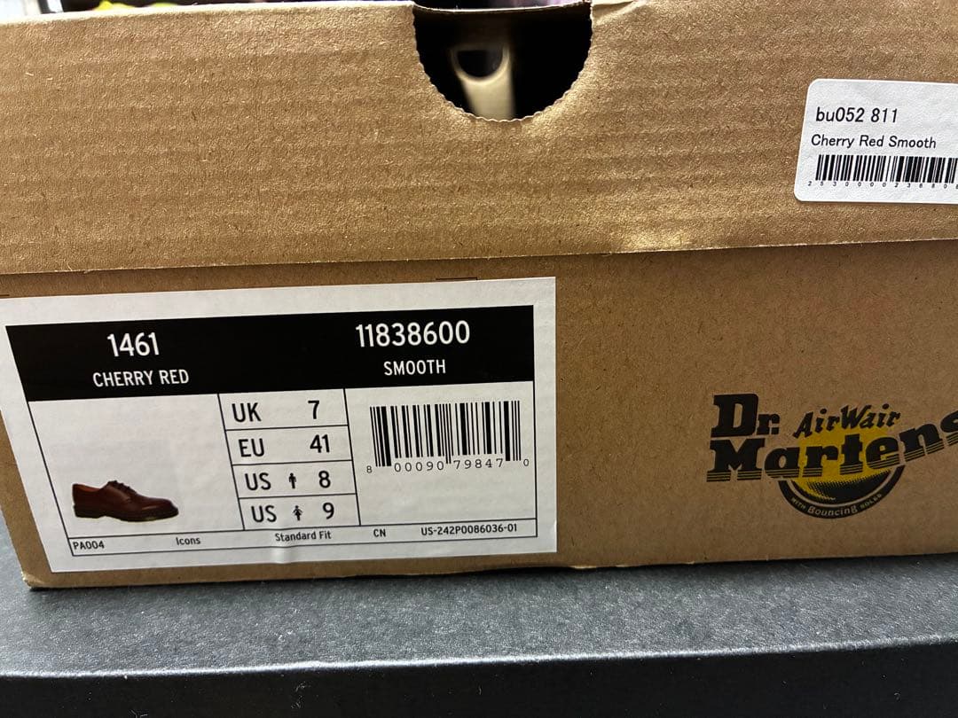 Dr. Martens 1461 CHERRY RED UK7 箱ありタグあり