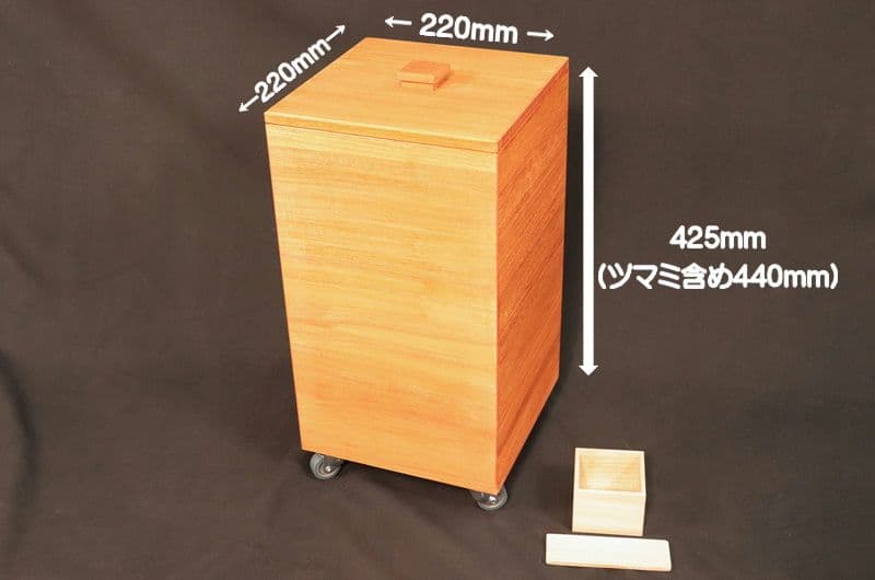 【新米の美味しさ長続き】【 10キロ用 】キャスター付き桐米びつ柿渋塗り