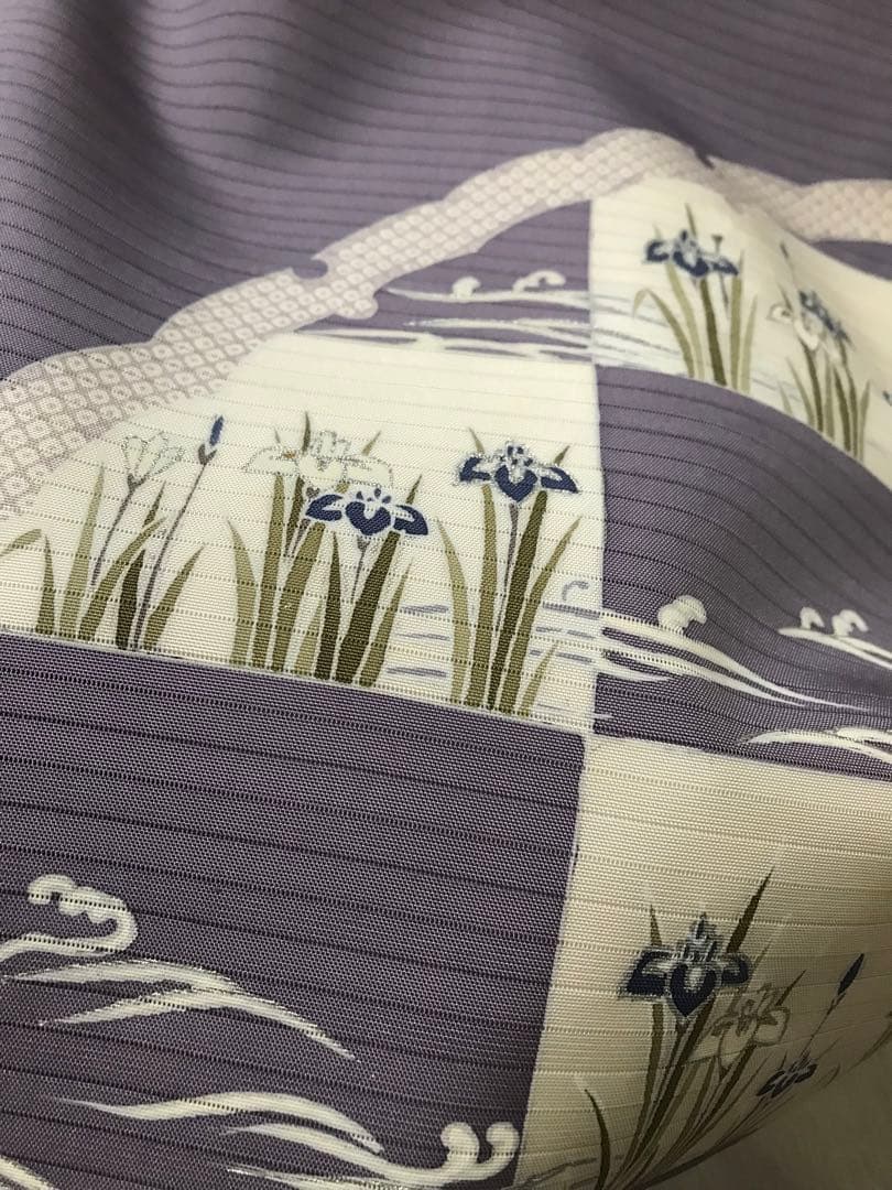 絽に菖蒲の柄の名古屋帯　夏帯　正絹