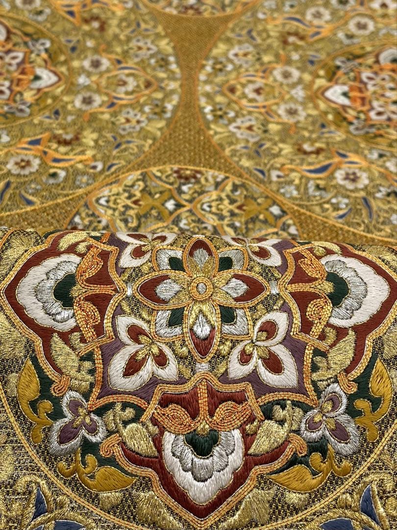 蘇州刺繍 袋帯 大華紋 正絹 お太鼓柄 D358