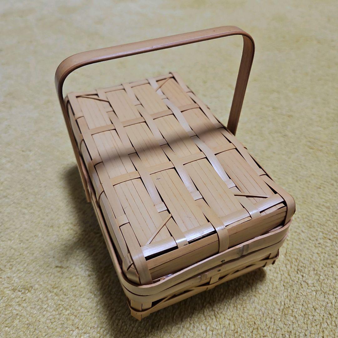 【新品】竹巧彩　お弁当箱　おむすび箱　長方形　豆腐カゴ　小物入れ