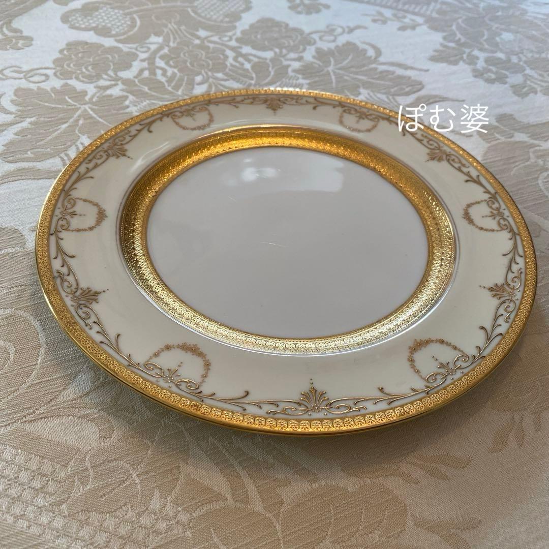 【  ロイヤルドルトン】金彩金盛 上金彩皿／３枚セット