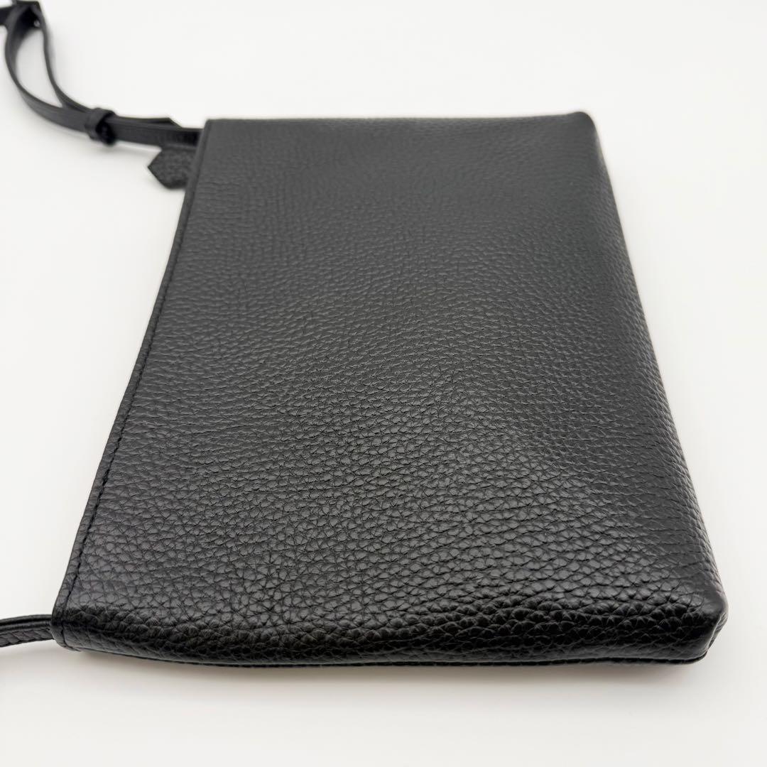 【極美品】HushTug サコッシュ ショルダーバッグ レザー 調整可 ブラック