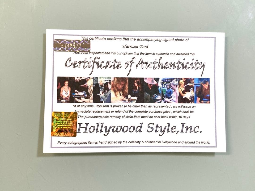 ハリソンフォード直筆サイン入り2Lサイズ写真…