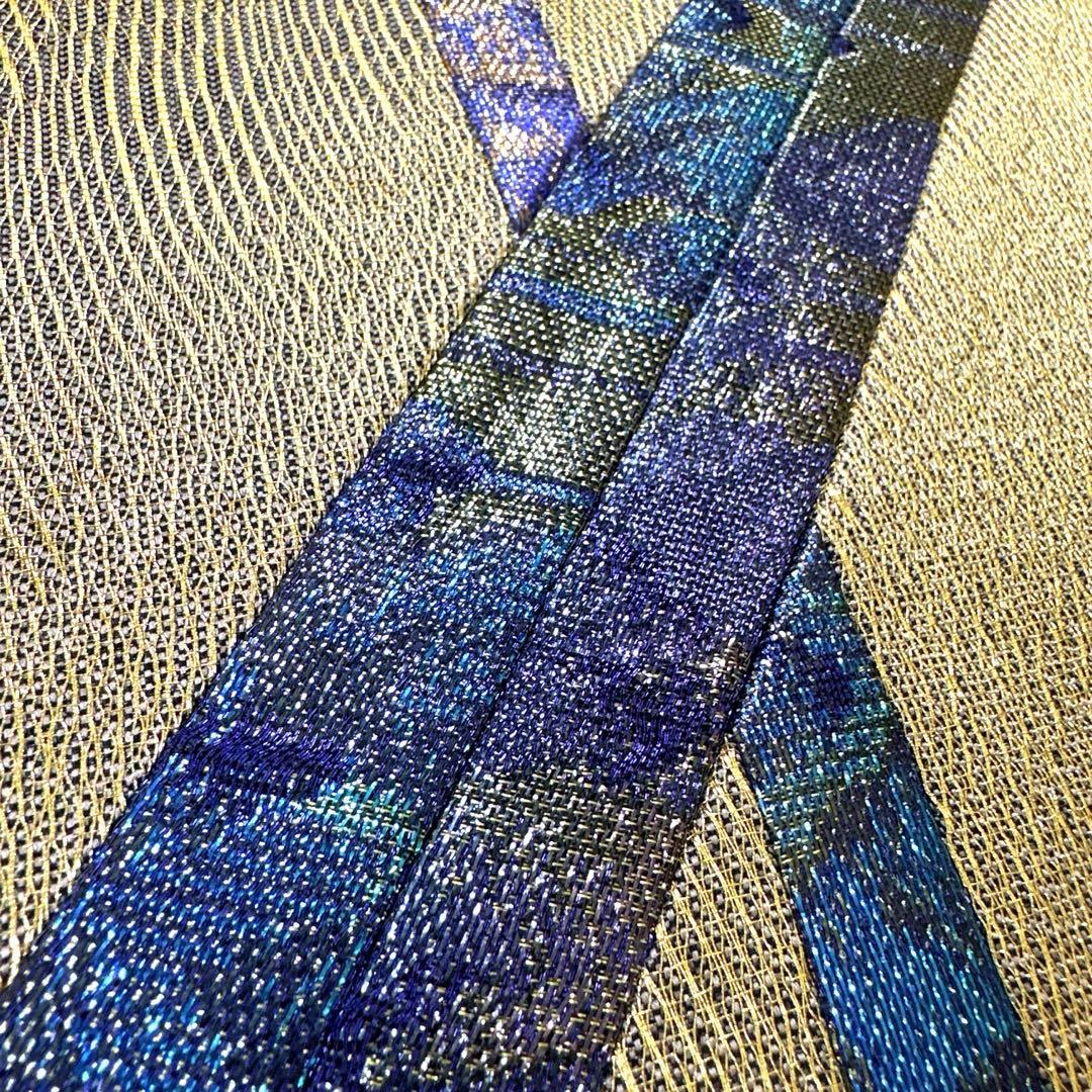 専用帯6325 ●高級 正絹 佐波理綴 織の宝石 ダイヤモンドカット袋帯きりばめ