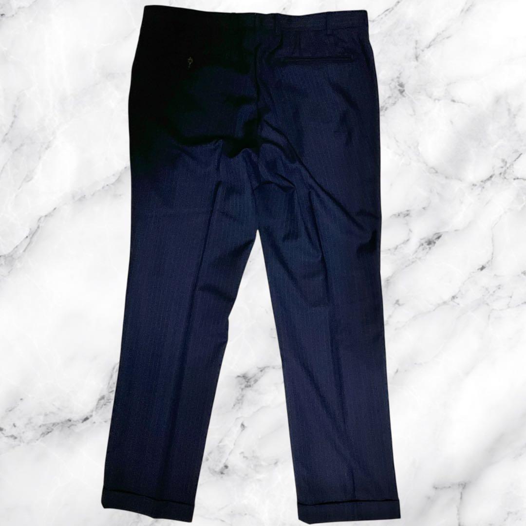 極美品☆マッキントッシュロンドン☆スーツセットアップ☆ストライプ柄☆ネイビー☆L