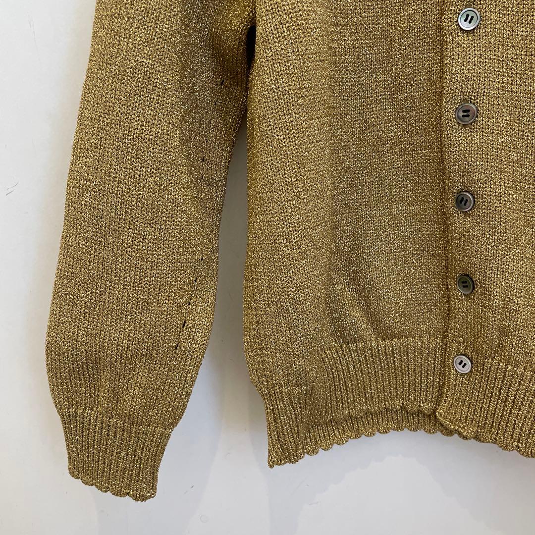ゴールド ニット カーディガン 長袖　新品元値60500円