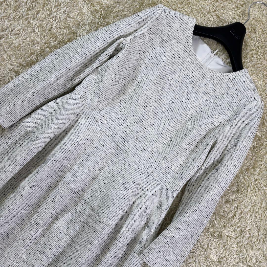 アナイ2024s ツイードジャージーコクーン 膝丈ワンピース　36