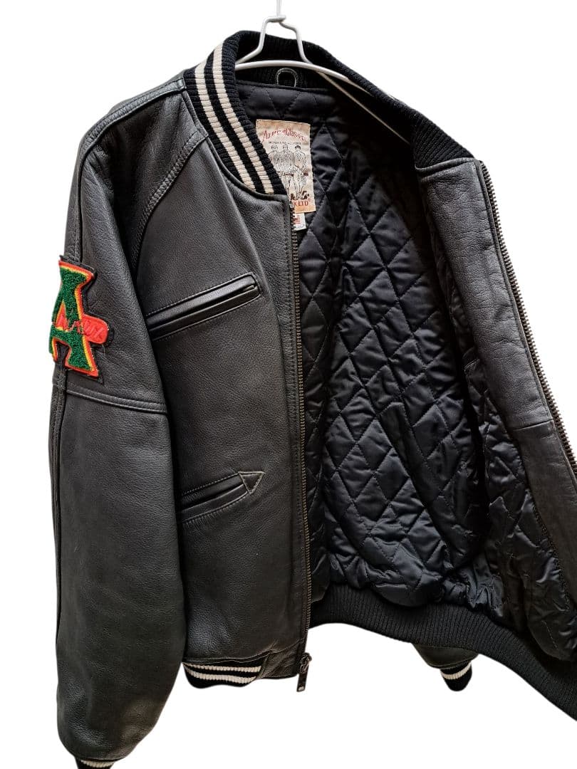 AVIREX アビレックス レザースタジャン 刺繍 ワッペン