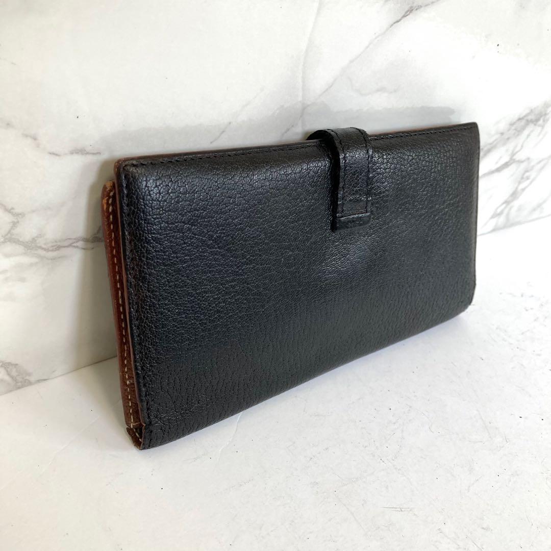 《正規品》HERMES エルメス べアンスフレ レザー ブラック 黒 長財布