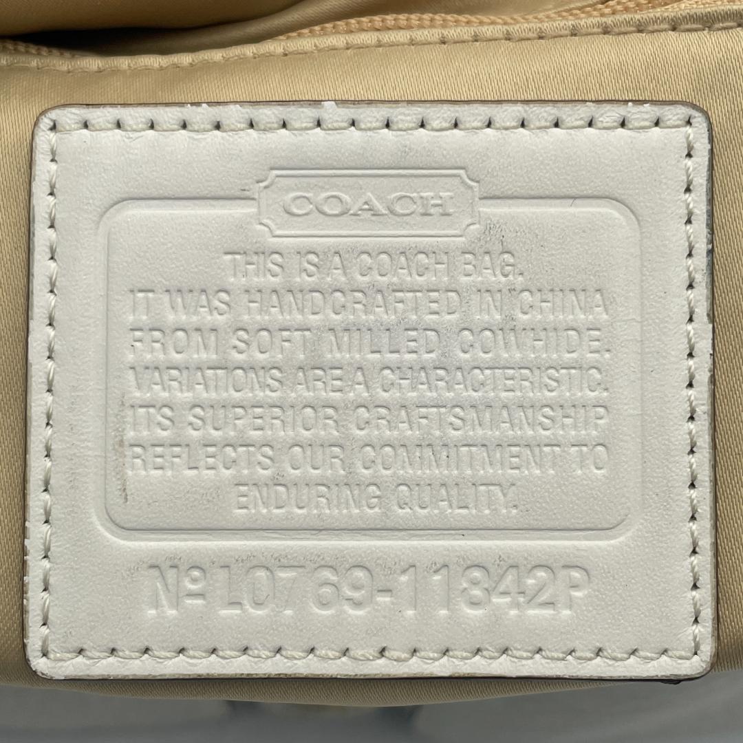 良品 COACH ショルダーバッグ レザー ホワイト ソーホー
